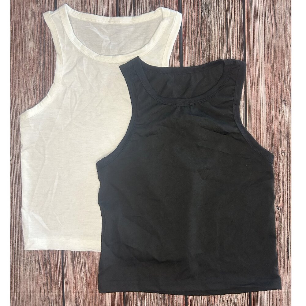 2Pcs Kids Round Neck Tank Tops